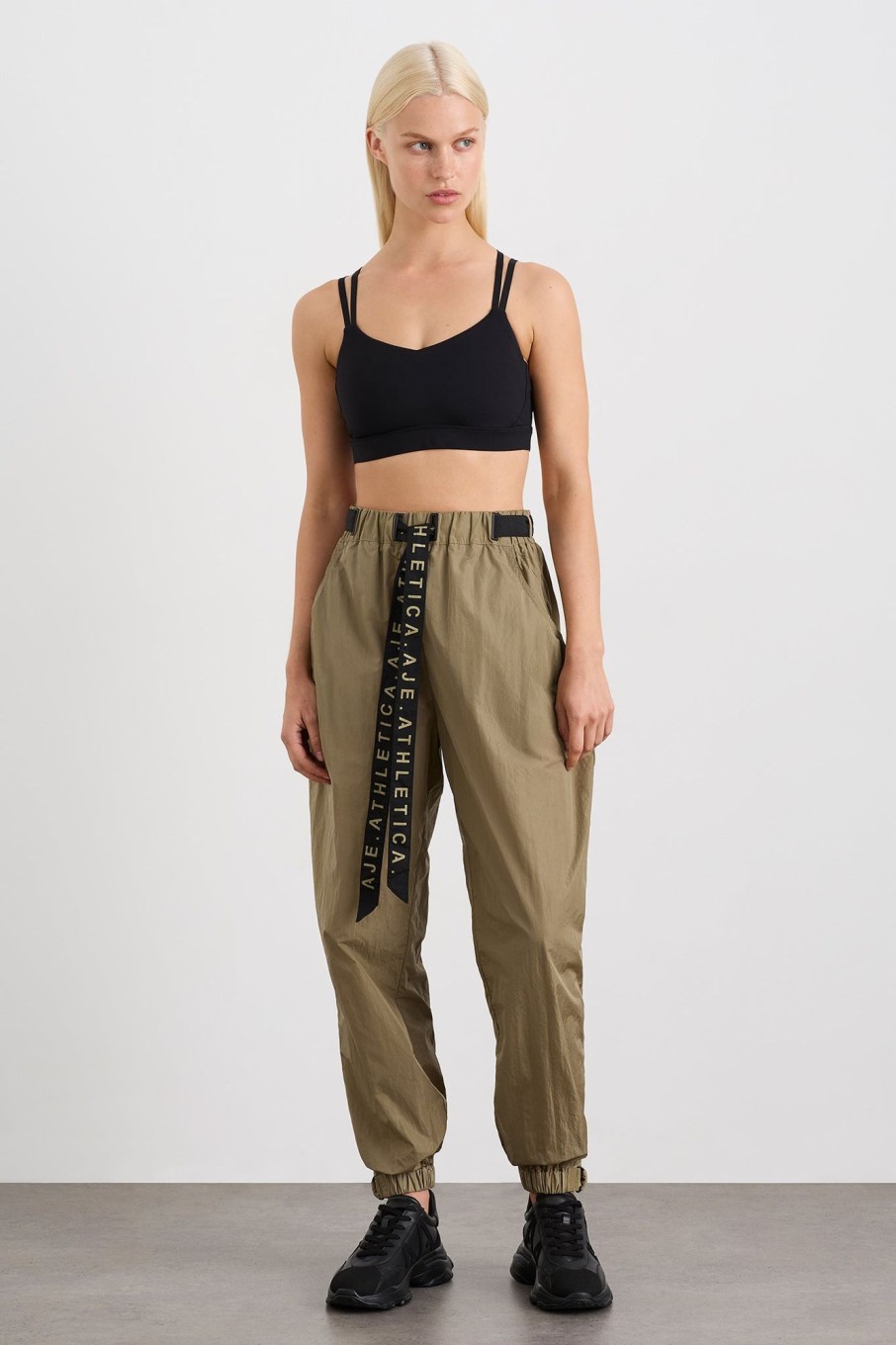 Bottoms Aje ATHLETICA | Belted Windbreak Pant 502 Soft Khaki Black