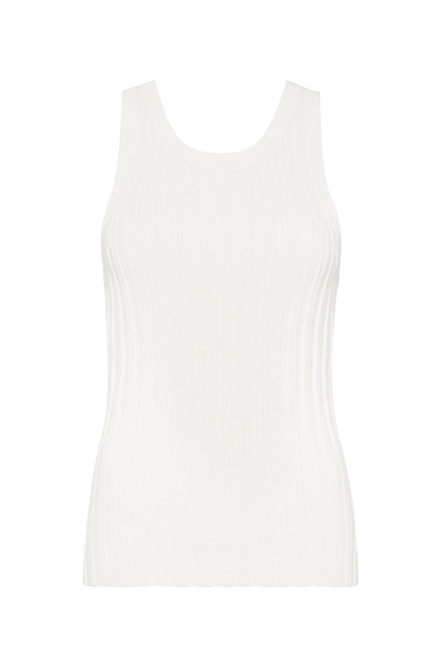 Tops Aje ATHLETICA | Hydra Racer Knit Ribbed Top Ivory