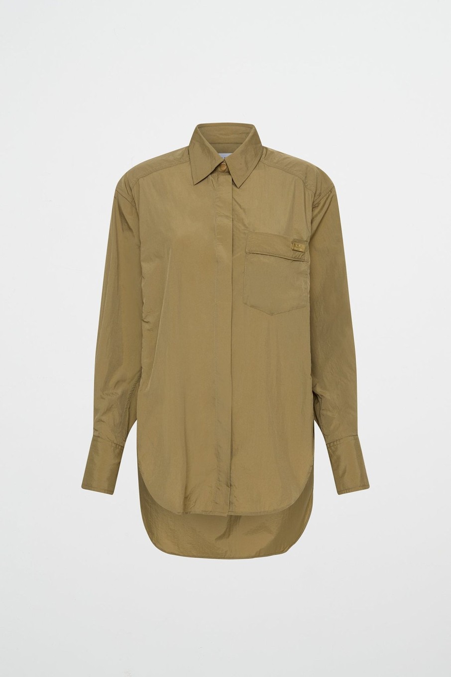 Tops Aje ATHLETICA | Side Split Windbreaker Shirt 406 Soft Khaki