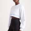 Outerwear Aje ATHLETICA | Crop Cut Out Crew Jumper 416 White/Cerulean Blue