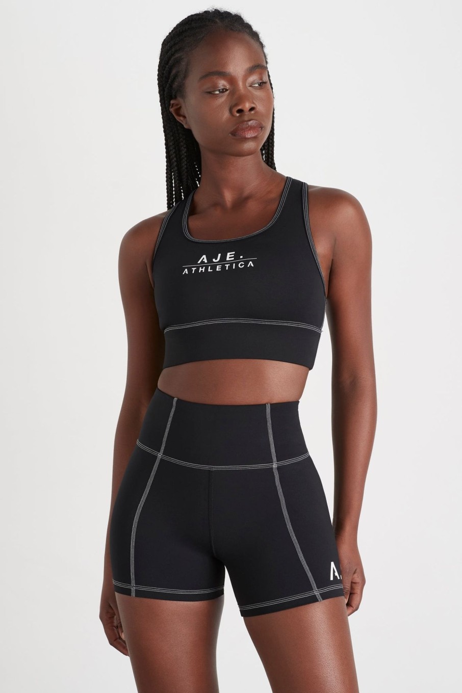 Tops Aje ATHLETICA | Classic Logo Racerback Sports Bra 304 Black/White