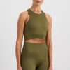 Tops Aje ATHLETICA | Seamless Crop Tank 148 Deep Khaki