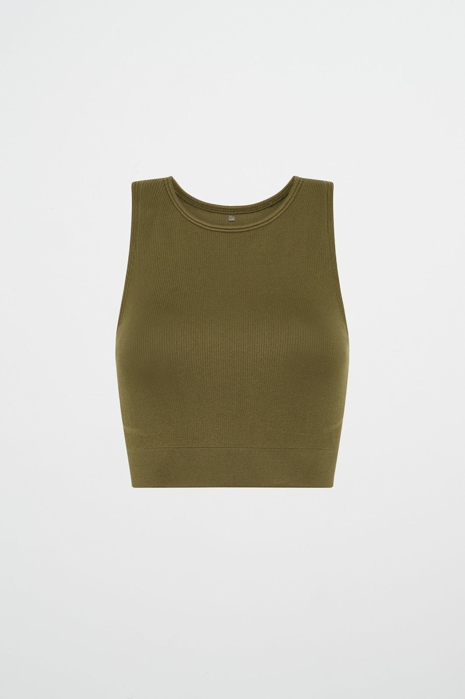 Tops Aje ATHLETICA | Seamless Crop Tank 148 Deep Khaki