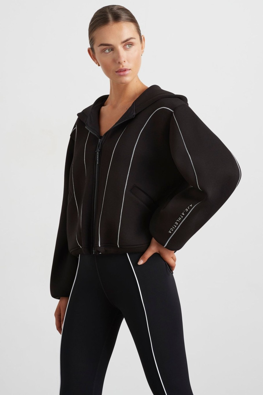 Outerwear Aje ATHLETICA | Bonded Scuba Jacket 725 Black/White