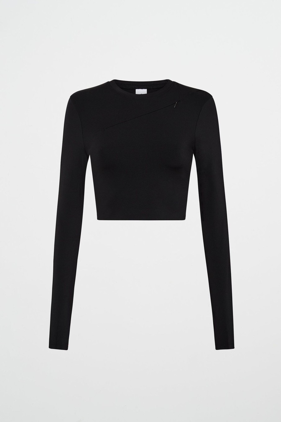 Tops Aje ATHLETICA | Contrast Long Sleeve Crop Top 389 Black/White