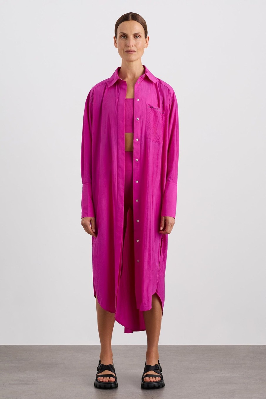 Tops Aje ATHLETICA | Longline Oversized Shirt 441 Power Pink