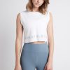 Tops Aje ATHLETICA | Cropped Split Back Tank 112 White/Storm Blue