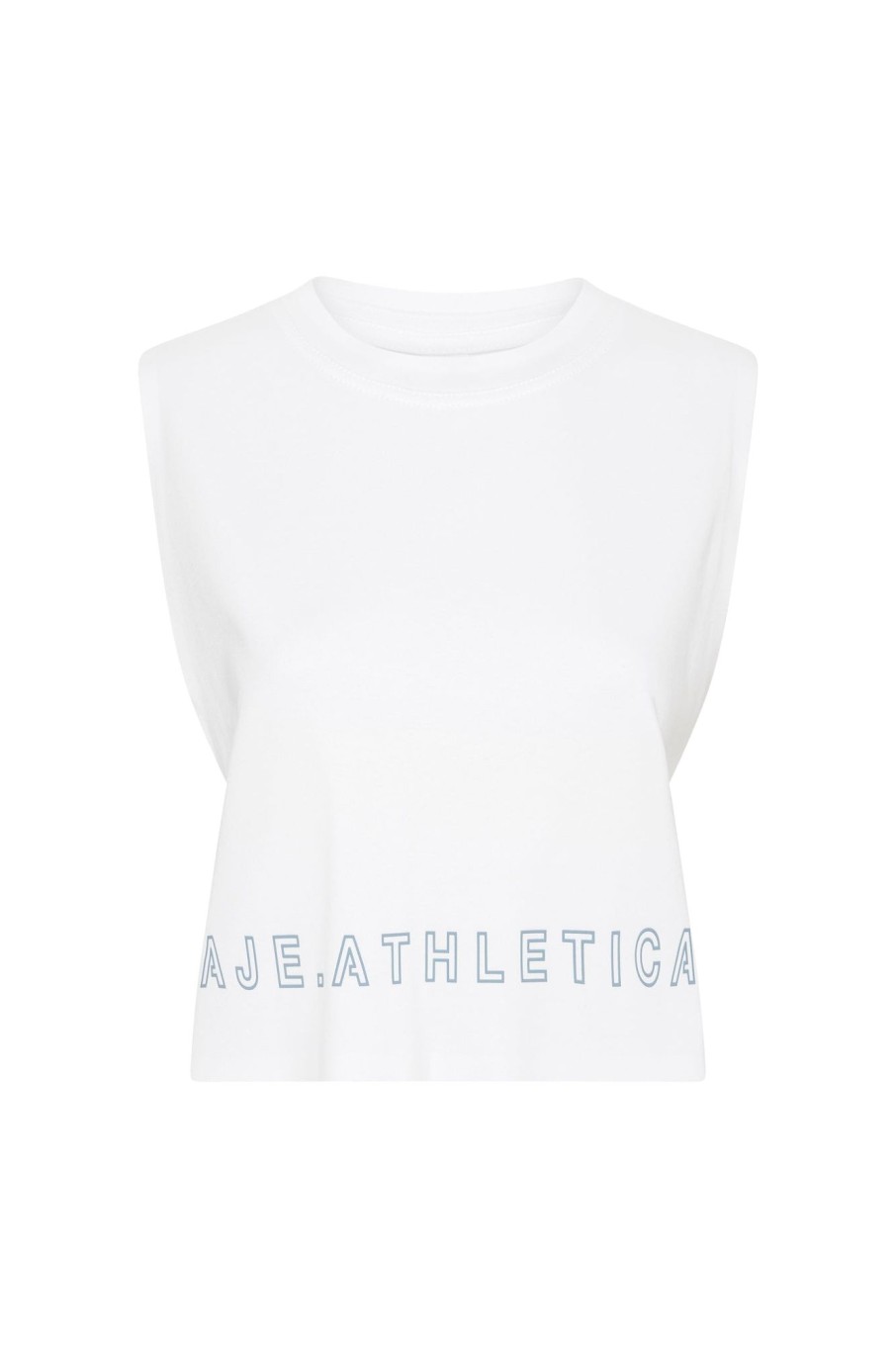 Tops Aje ATHLETICA | Cropped Split Back Tank 112 White/Storm Blue