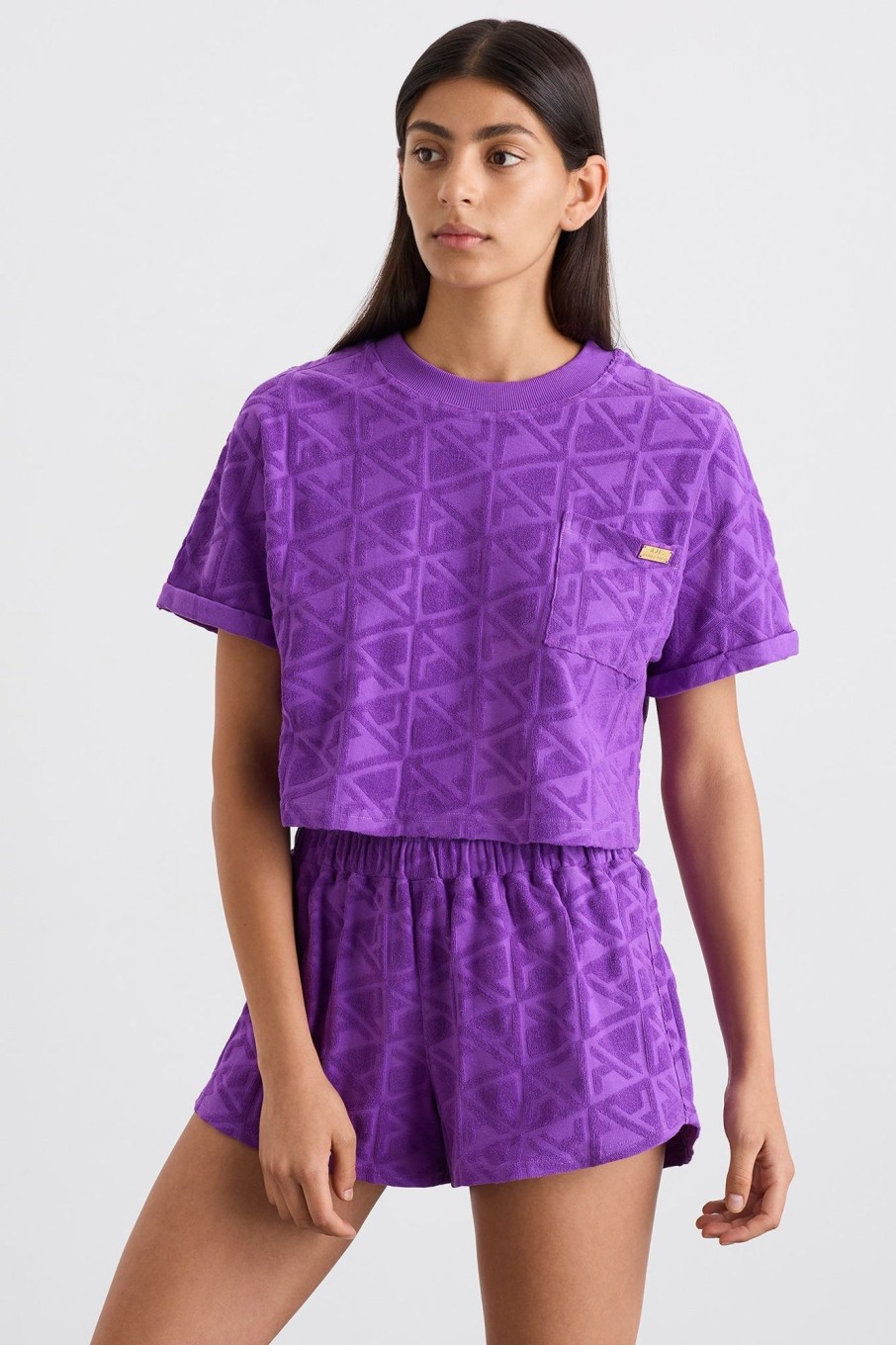 Tops Aje ATHLETICA | Terry Cropped Tee 416 Ultra Violet