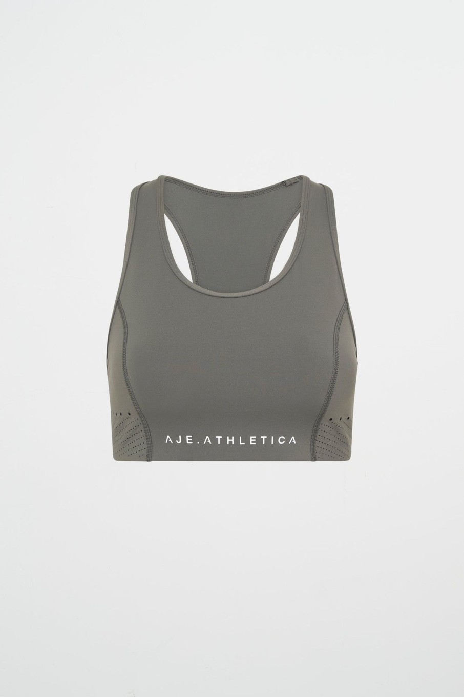 Tops Aje ATHLETICA | Perforated Racer Sports Bra 339 Midnight Grey/Reflective