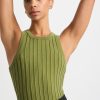 Tops Aje ATHLETICA | Hydra Racer Knit Ribbed Top Evergreen