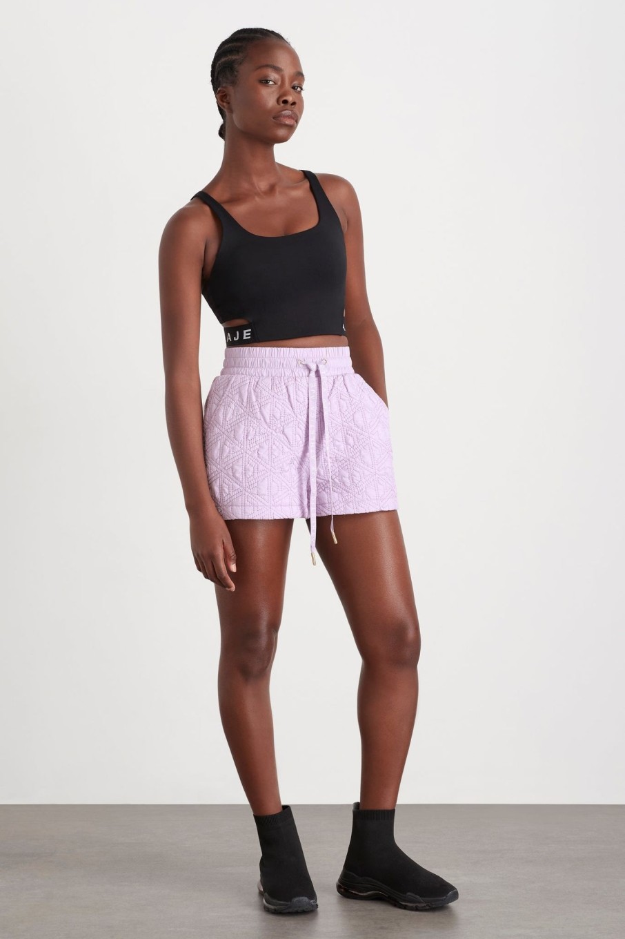 Bottoms Aje ATHLETICA | Quilted Logo Spray Shorts 623 Lavender/White