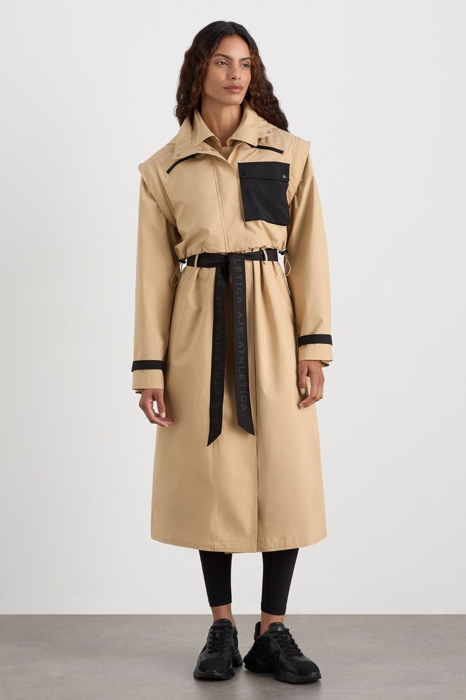 Outerwear Aje ATHLETICA | Convertible Belted Trench 703 Natural Tan