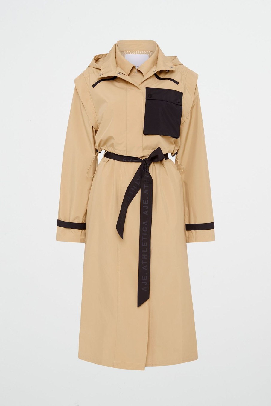 Outerwear Aje ATHLETICA | Convertible Belted Trench 703 Natural Tan