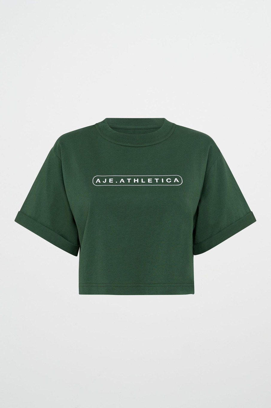 Tops Aje ATHLETICA | Cropped Logo Tee 105 Pine Green