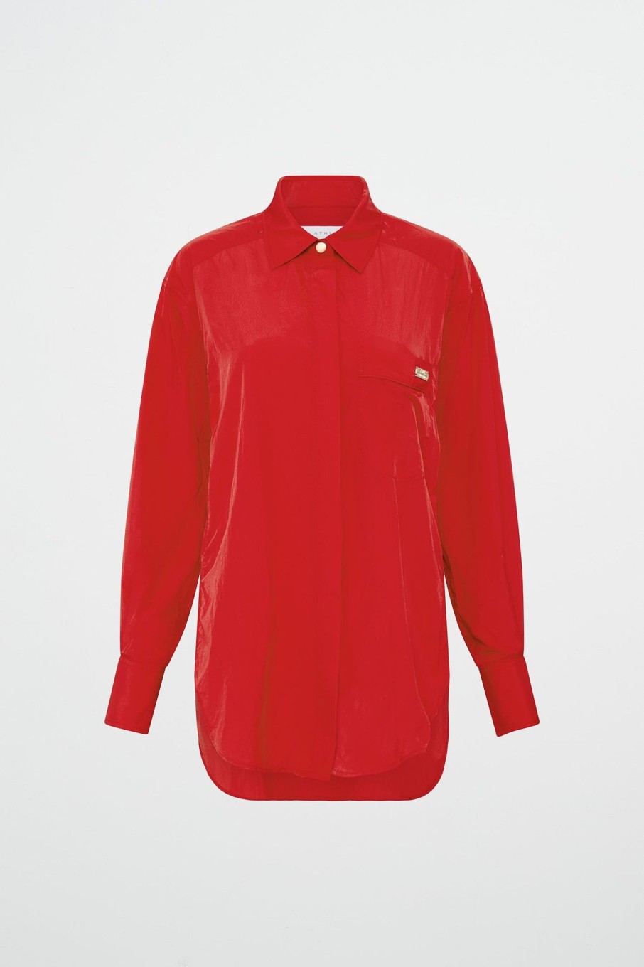 Tops Aje ATHLETICA | Side Split Windbreaker Shirt 406 Passionate Red