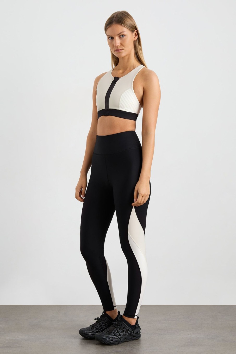 Bottoms Aje ATHLETICA | Contrast Panel Full Length Legging 232 Black / Moonstone Grey