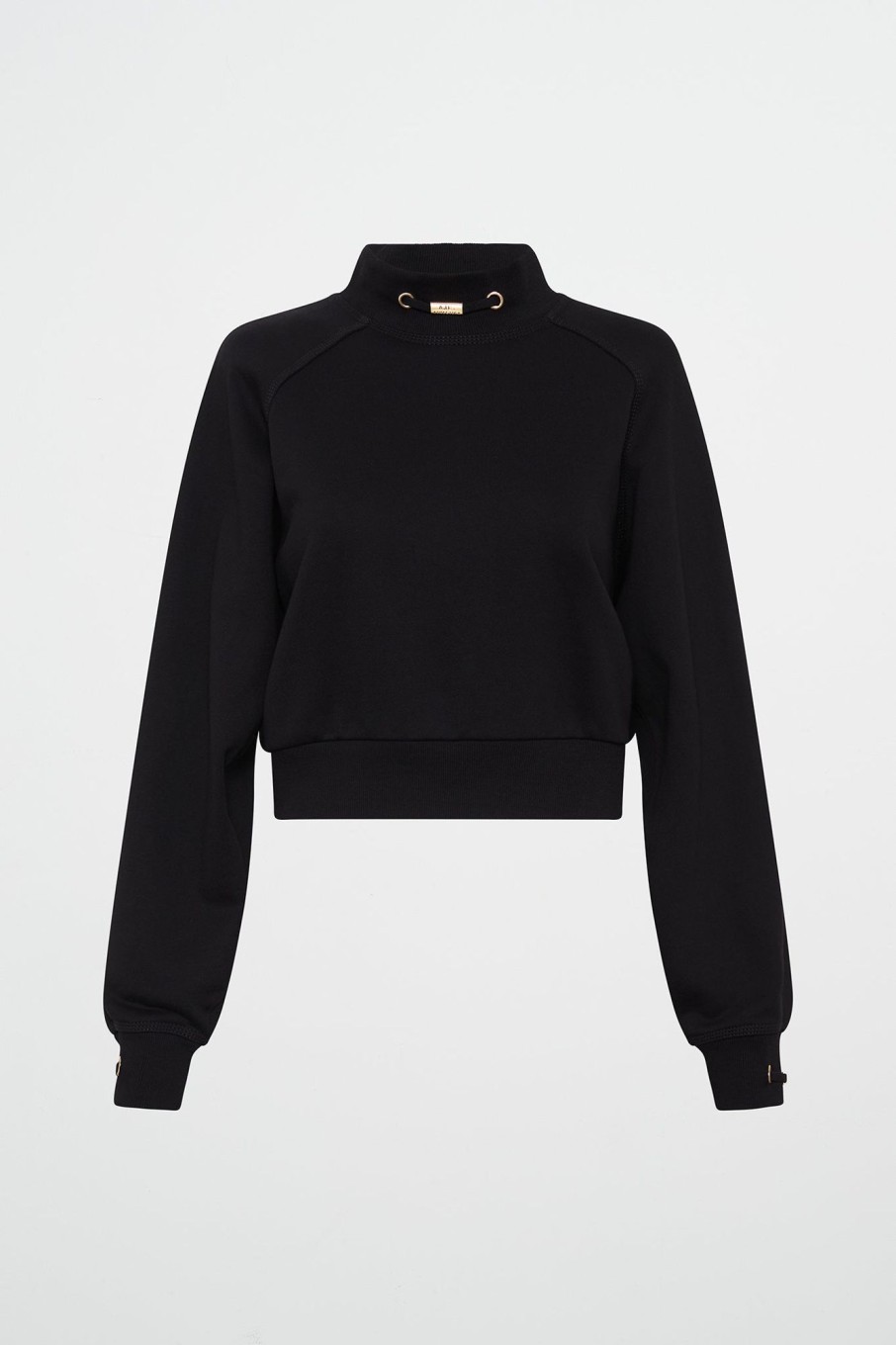 Outerwear Aje ATHLETICA | Cropped Fleece Funnel Neck Jumper 408 Black