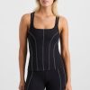 Tops Aje ATHLETICA | Long Line Top Stitch Tank 123 Black