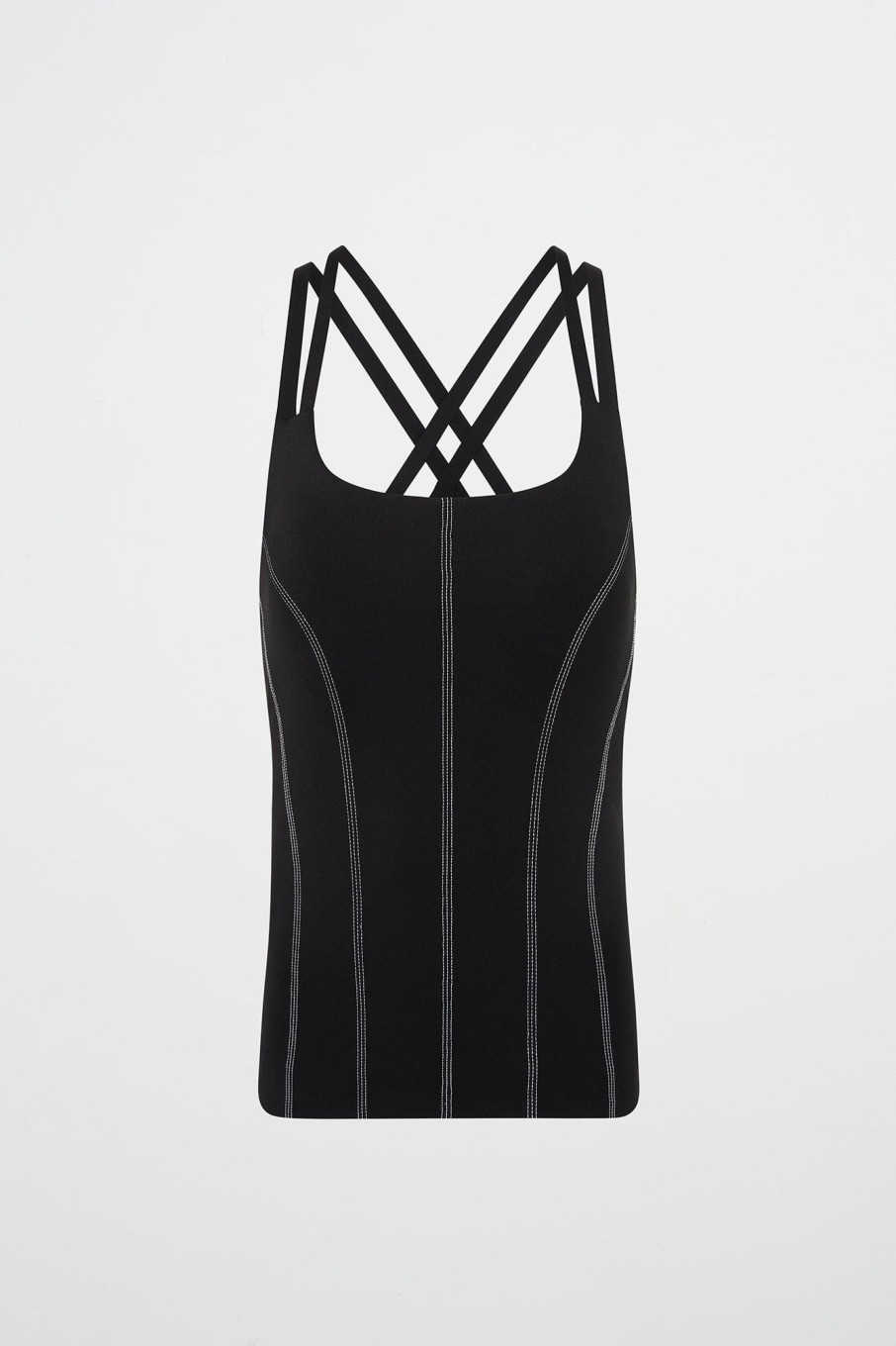 Tops Aje ATHLETICA | Long Line Top Stitch Tank 123 Black