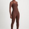 Bottoms Aje ATHLETICA | High Rise Drawstring Full Length Legging 225 Dark Chocolate