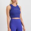 Tops Aje ATHLETICA | Cropped Knitted Logo Tank 135 Electric Blue