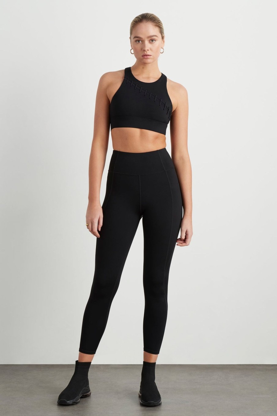 Bottoms Aje ATHLETICA | High Rise Mesh Detail 7/8 Legging 612 Black