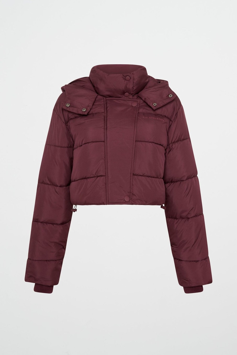 Outerwear Aje ATHLETICA | Cropped Hooded Puffer Jacket 764 Burgundy