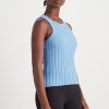 Tops Aje ATHLETICA | Hydra Racer Knit Ribbed Top Cerulean Blue