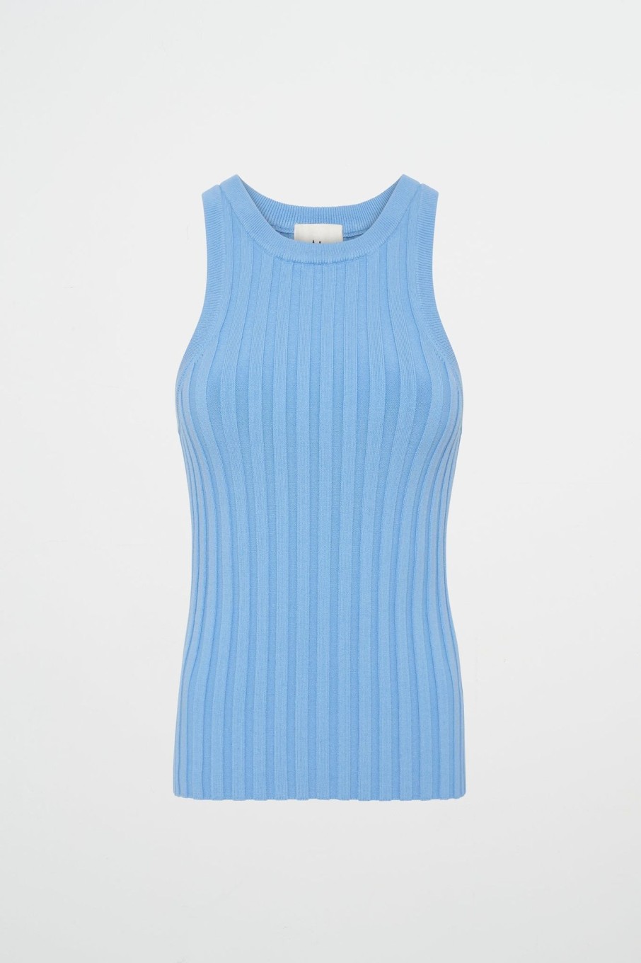 Tops Aje ATHLETICA | Hydra Racer Knit Ribbed Top Cerulean Blue