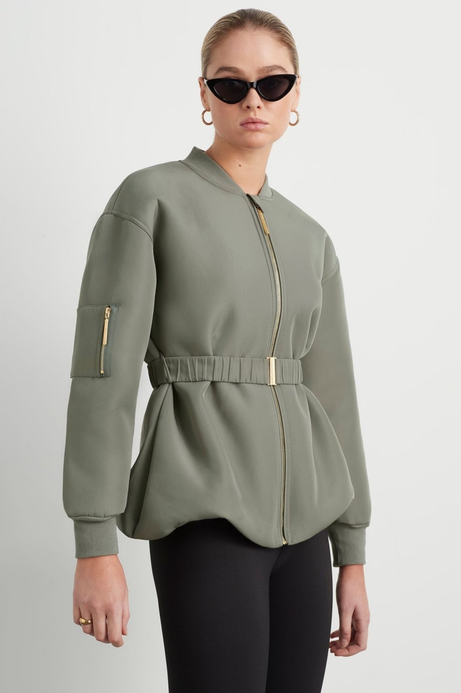 Outerwear Aje ATHLETICA | Belted Jacket 722 Midnight Grey/Gold