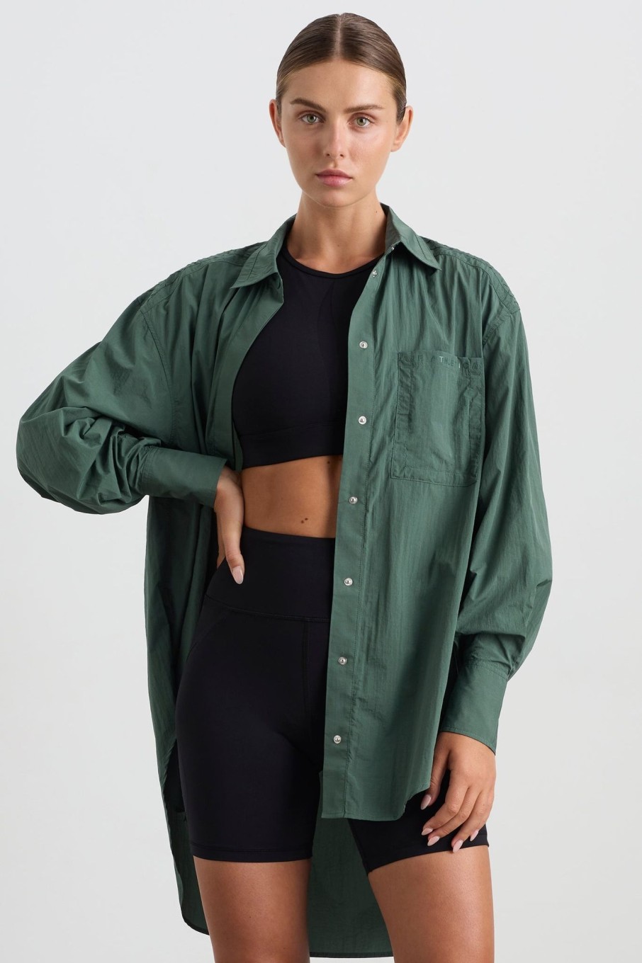 Tops Aje ATHLETICA | Perforated Spray Shirt 406 Moss Green