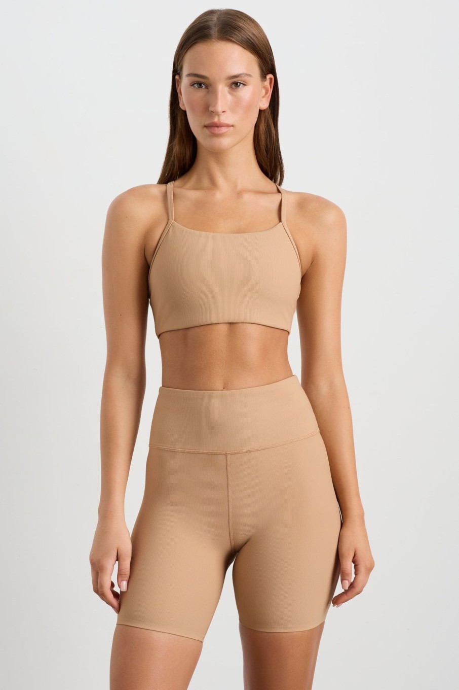 Tops Aje ATHLETICA | Ribbed Active Sports Bra 149 Natural Tan