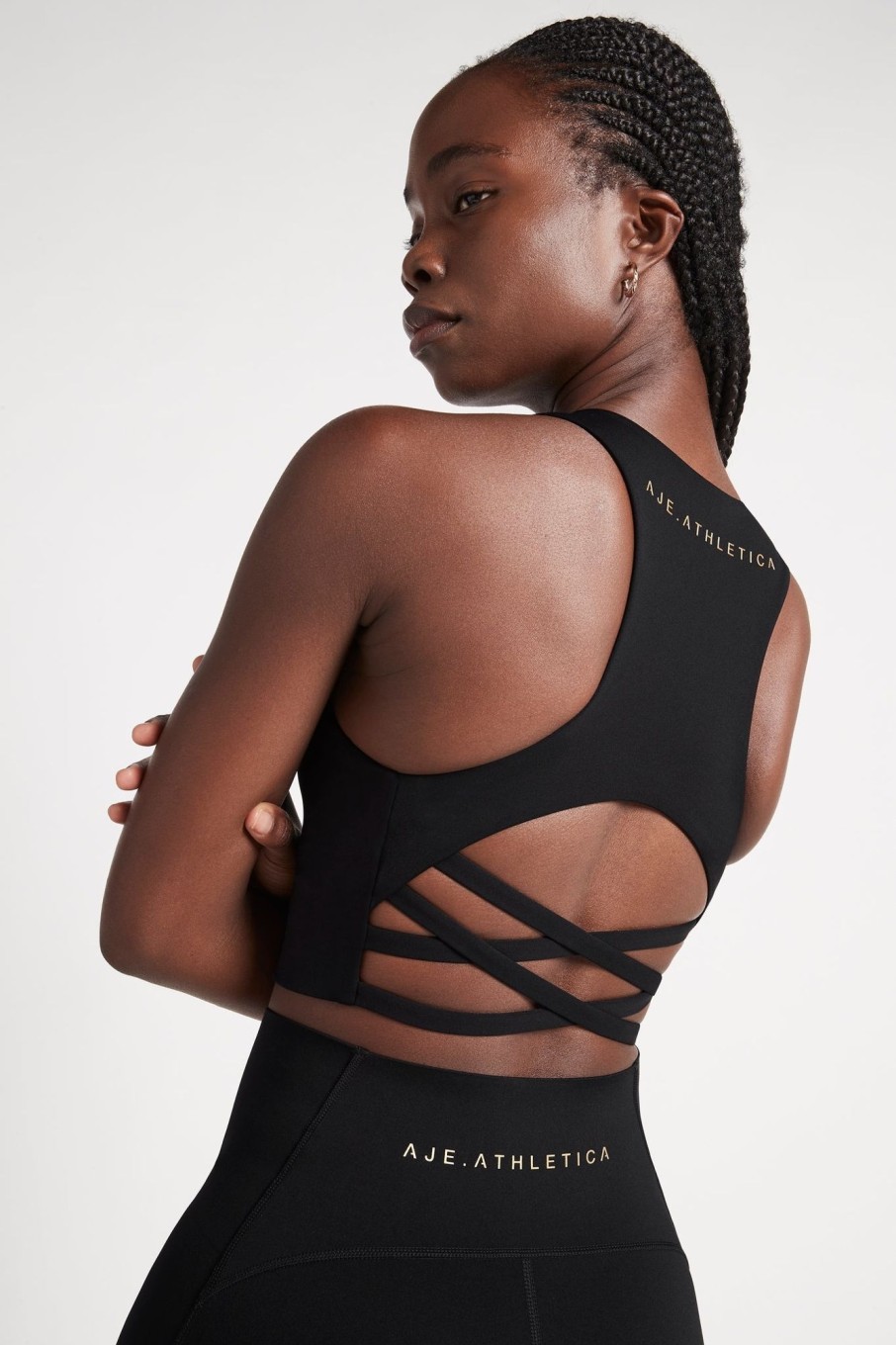 Tops Aje ATHLETICA | Cross Back Crop Top 316 Black