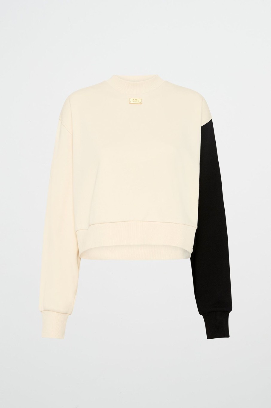 Outerwear Aje ATHLETICA | Batwing Crew Neck 426 Limestone Beige Black