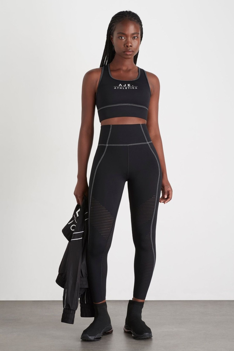 Bottoms Aje ATHLETICA | Classic Laser Cut Full Length Legging 202 Black/White