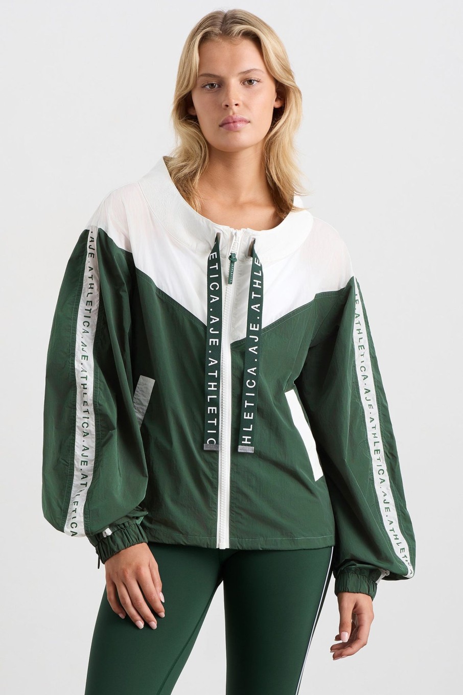 Outerwear Aje ATHLETICA | Logotape Spray Jacket 762 Pine Green White