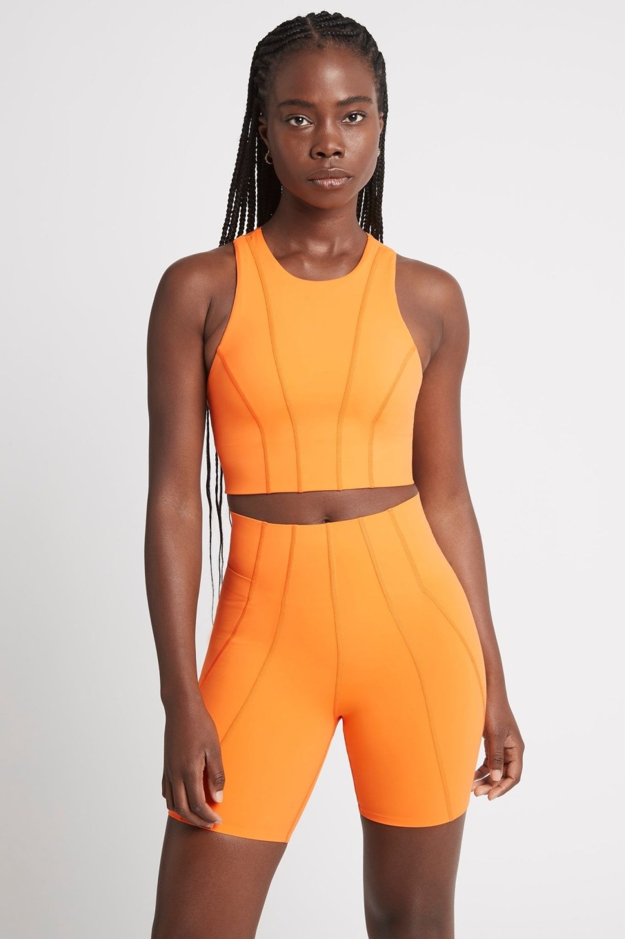 Bottoms Aje ATHLETICA | High Rise Mid Length Bike Short 615 Orange