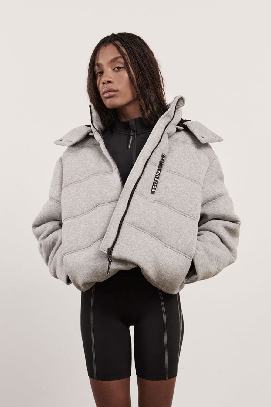 Outerwear Aje ATHLETICA | Cropped Puffer Jacket 761 Grey Marle