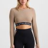 Tops Aje ATHLETICA | Contrast Layered Crop Top 380 Dune/Winter White