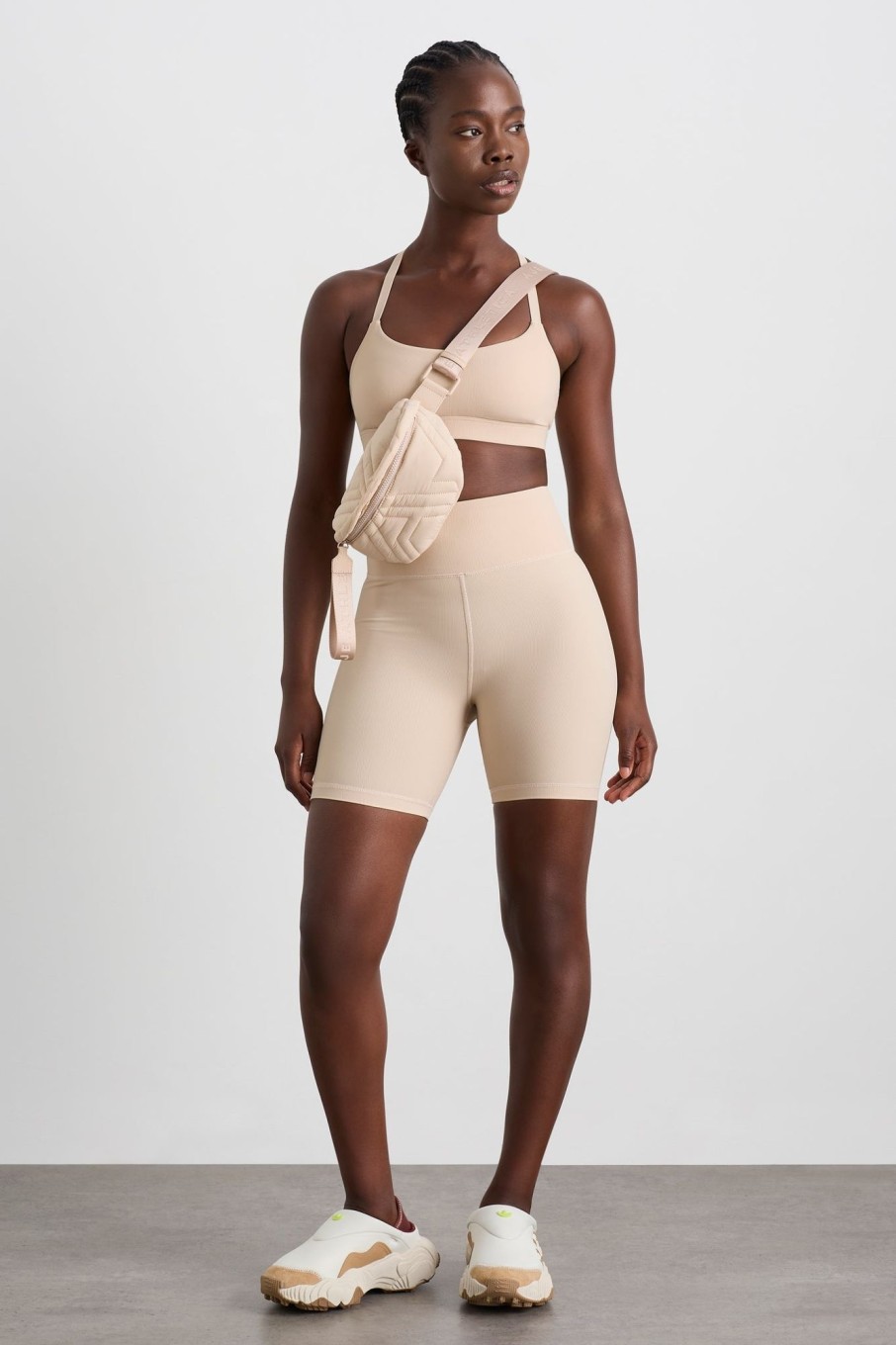 Bottoms Aje ATHLETICA | Ribbed Bike Short 601 Latte Beige