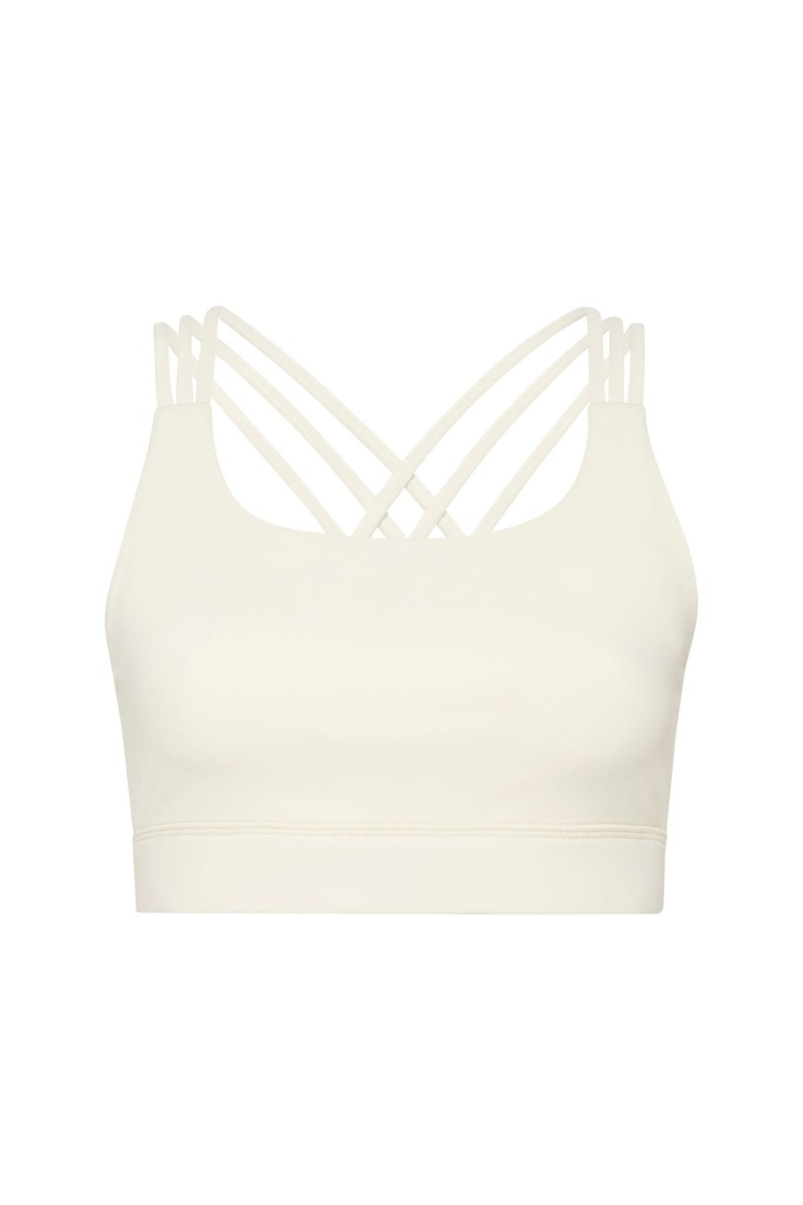 Tops Aje ATHLETICA | Cross Back Sports Bra 323 Light Ivory/Gold