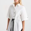 Tops Aje ATHLETICA | Belted Short Sleeve Shirt 433 White