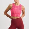 Tops Aje ATHLETICA | Cropped Knitted Logo Tank 135 Rouge Pink