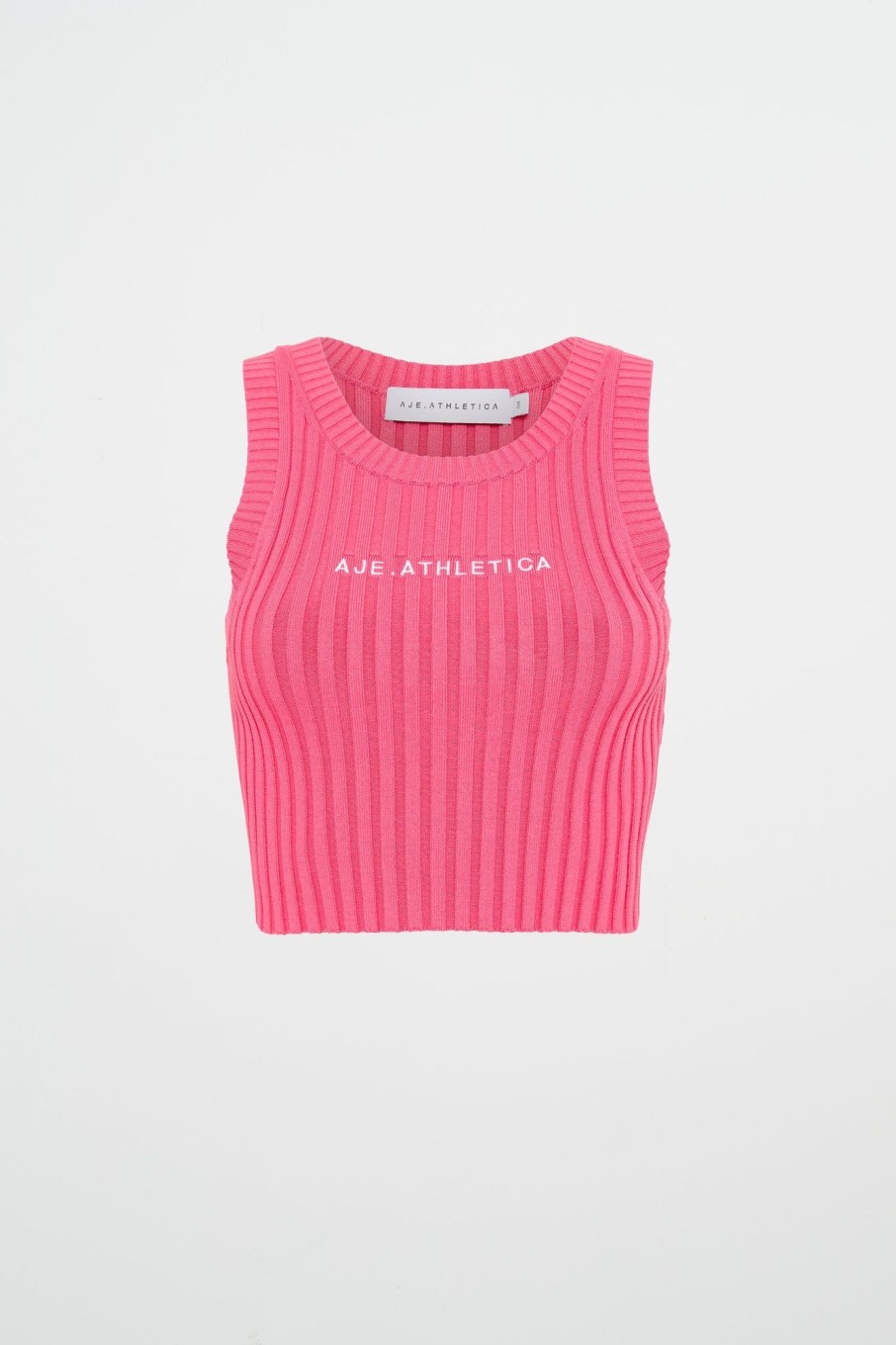 Tops Aje ATHLETICA | Cropped Knitted Logo Tank 135 Rouge Pink