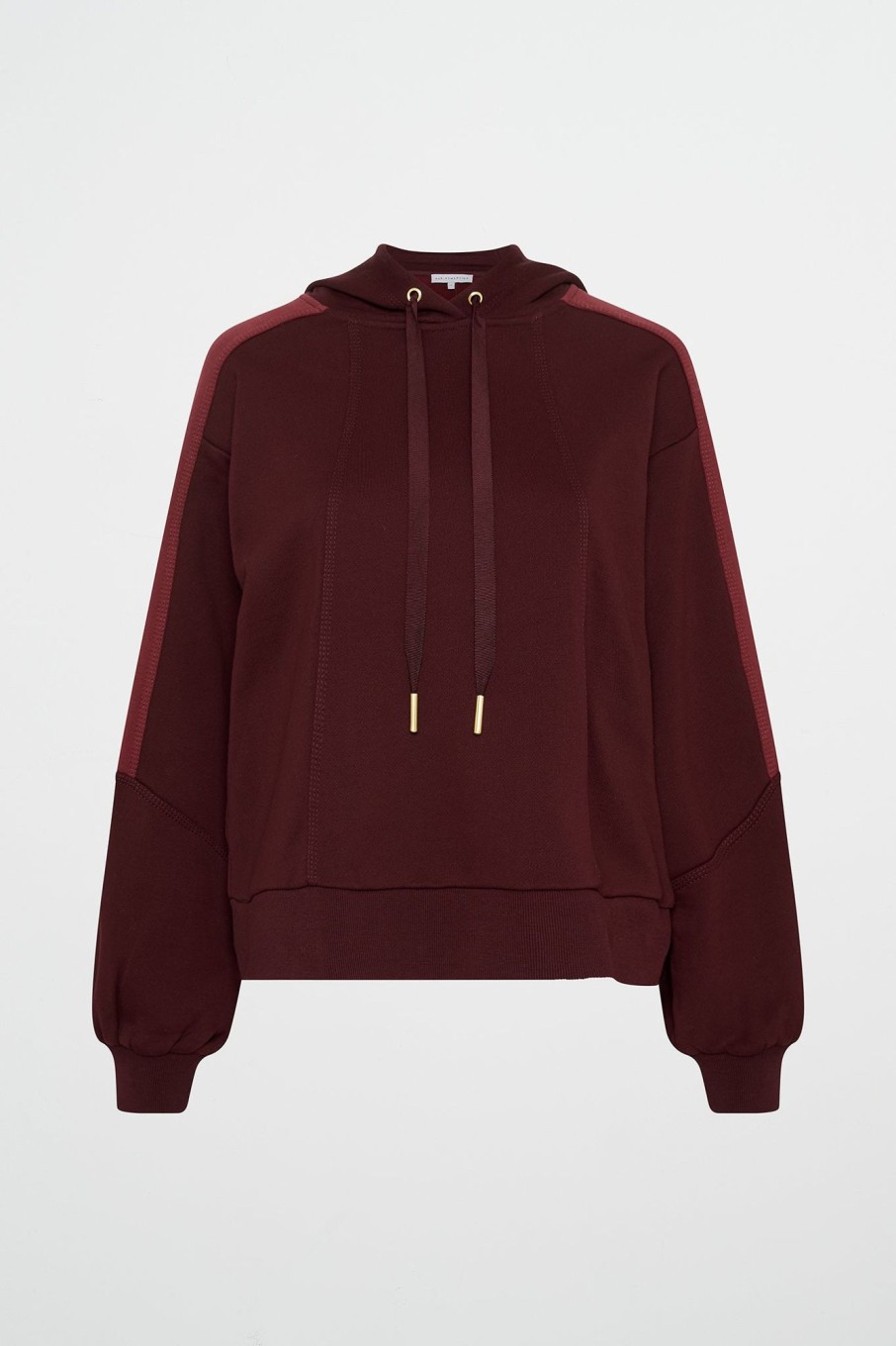 Outerwear Aje ATHLETICA | Boxy Cropped Hoodie 405 Burgundy Red Currant