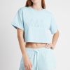 Tops Aje ATHLETICA | Cropped Embossed Classic Logo T-Shirt 105 Ice Blue