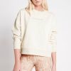 Outerwear Aje ATHLETICA | Metallic Signature Logo Crew Jumper 401 Light Ivory