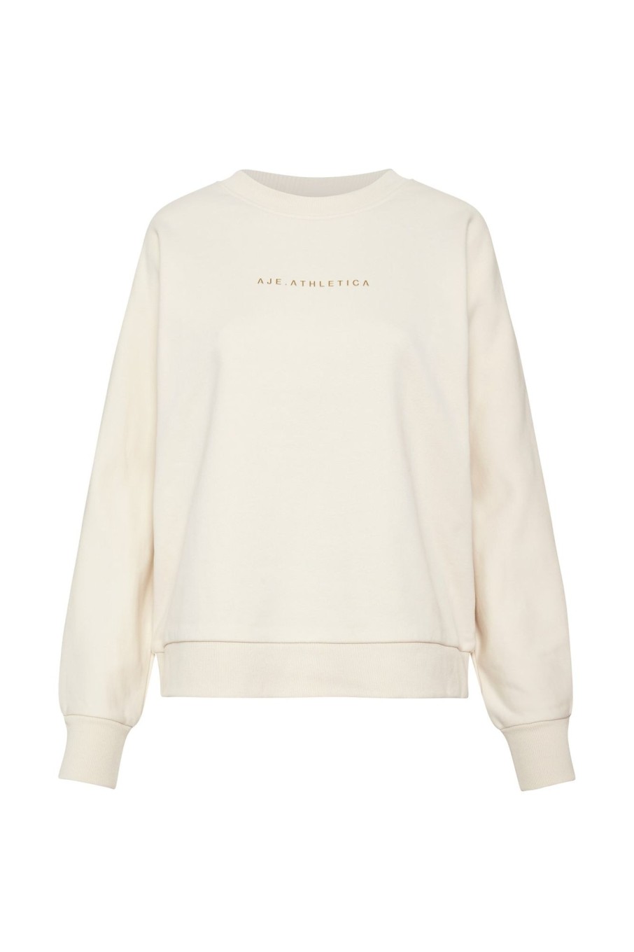 Outerwear Aje ATHLETICA | Metallic Signature Logo Crew Jumper 401 Light Ivory