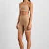 Bottoms Aje ATHLETICA | Ribbed Mid Length Bike Short 601 Natural Tan